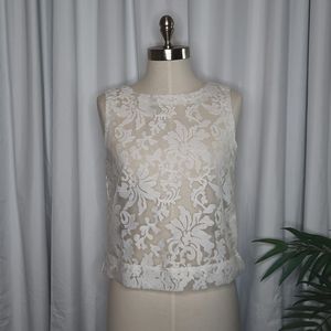 Banana Republic Lace Sheer Sleeveless Top
